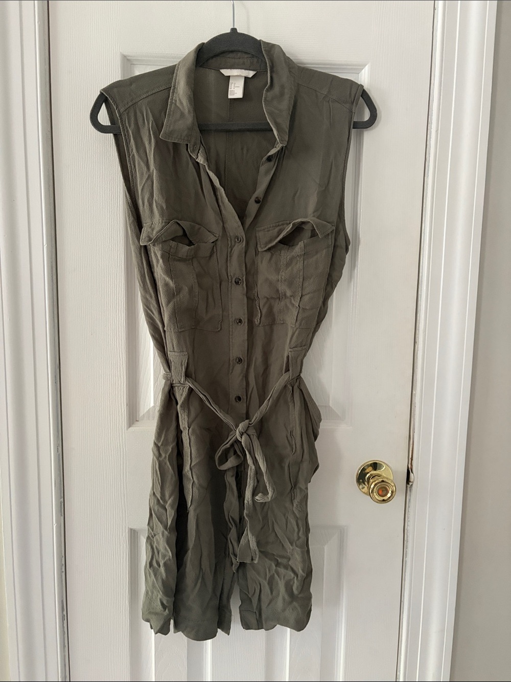 H&M Taupe Brown Button-Up Dress